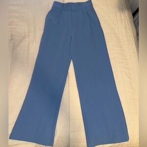 Abercrombie & Fitch High-Rise Wide-Leg Trousers in Slate Blue